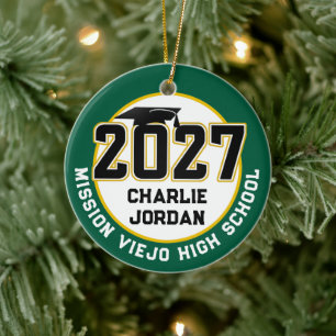 Letterman Class of 2027 Photo Graduation Ceramic Tree Decoration