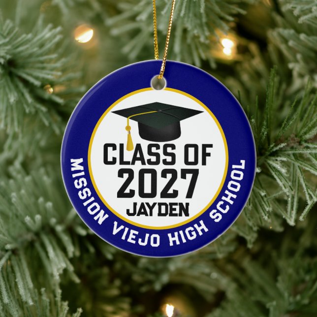 Letterman Class of 2027 Photo Graduation Ceramic Tree Decoration (Tree)