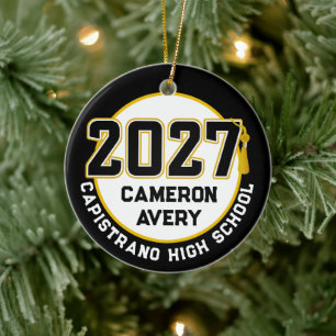 Letterman Class of 2027 Photo Graduation Ceramic Tree Decoration