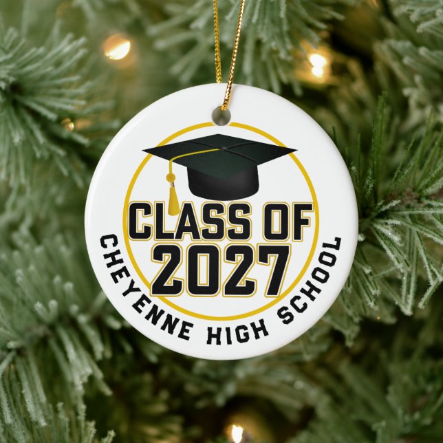 Letterman Class of 2027 Photo Graduation Ceramic Tree Decoration (Tree)