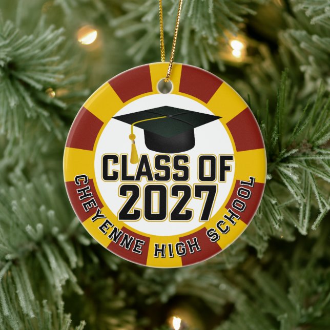 Letterman Class of 2027 Photo Graduation Ceramic Tree Decoration (Tree)