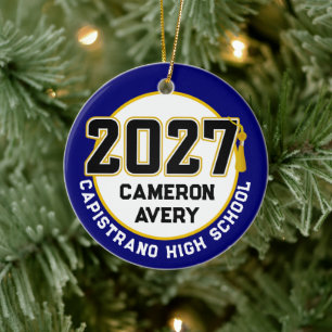 Letterman Class of 2027 Photo Graduation Ceramic Tree Decoration