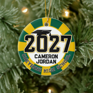 Letterman Class of 2027 Photo Graduation Ceramic Tree Decoration