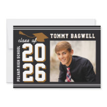 LETTERMAN GRAD BLACK Announcement & Invitation