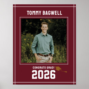 LETTERMAN GRAD Maroon Custom Photo Welcome Sign