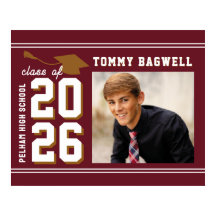 LETTERMAN GRAD school colours MAROON 