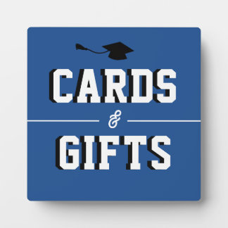 Letterman Graduation BLUE Cards & Favors  Plaque