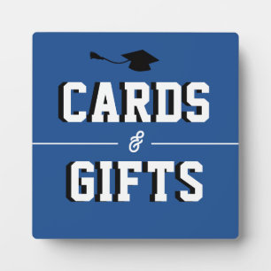 Letterman Graduation BLUE Cards & Favours Plaque