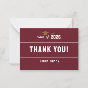 Letterman Graduation Maroon Card