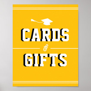Letterman Graduation YELLOW Cards & Favours Poster