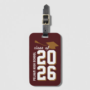 Letterman School Colours Graduation Customisable  Luggage Tag