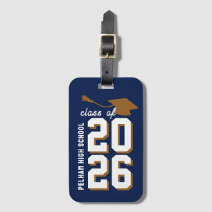 Letterman School Colours Graduation Customisable Luggage Tag