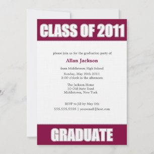 Letterman Style Graduation Invitation