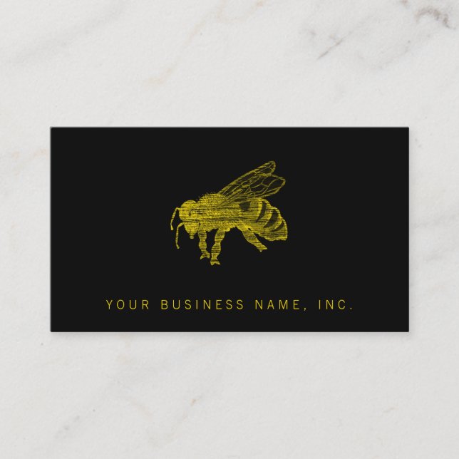 Letterpress Bee Business Card (Front)