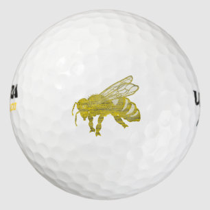 Letterpress Bee Golf Balls