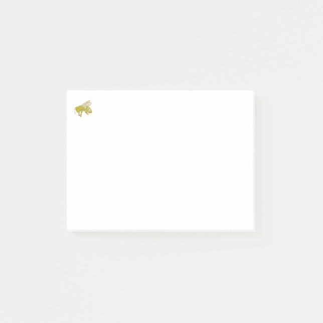 Letterpress Bee Post-it Notes (Front)
