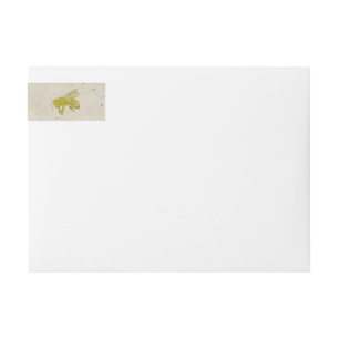 Letterpress Bee Wrap Around Label