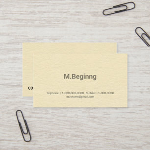 Letterpress Cream Coloured Professional Business Card