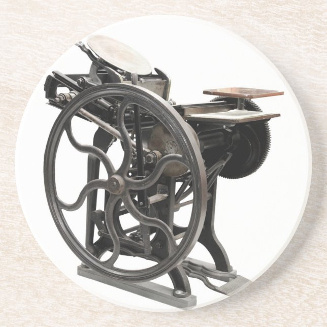 letterpress machine coaster (Front)