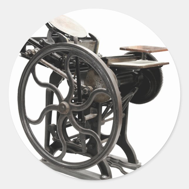 letterpress machine round stickers (Front)