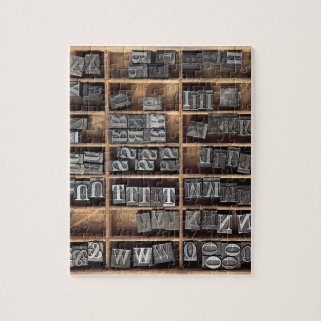 letterpress metal type puzzle (Vertical)
