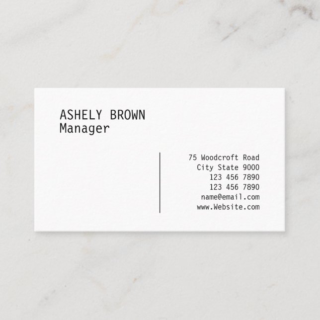 Letterpress Modern Professional Business Card (Front)