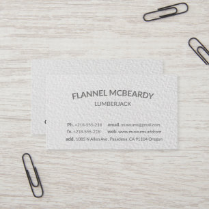 Letterpress Modern Professional White Business Card