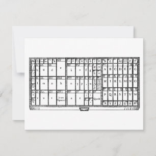 Letterpress printing press type case card