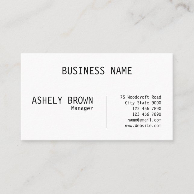 Letterpress Real State Professional Business Card (Front)