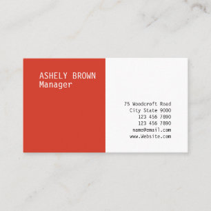 Letterpress Red Professional Modern Business Card