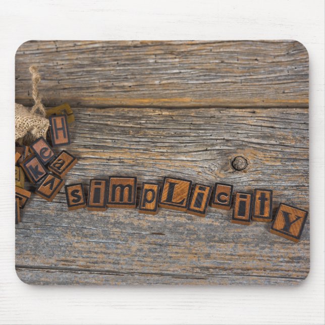 Letterpress Simplicity Mouse Pad (Front)