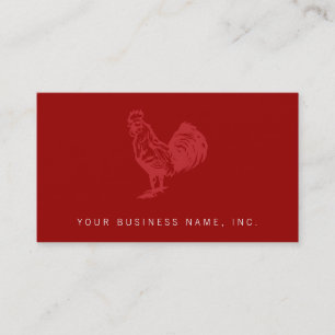 Letterpress Style Red Rooster Business Card