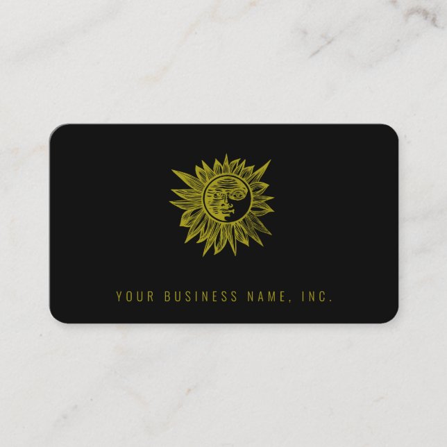 Letterpress Style Sun Business Card (Front)