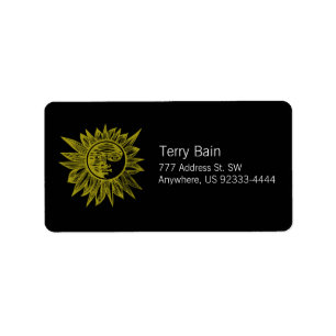 Letterpress Style Sun Label