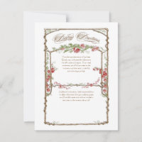 Letterpress Style Vintage Faux Bois Trellis - Red