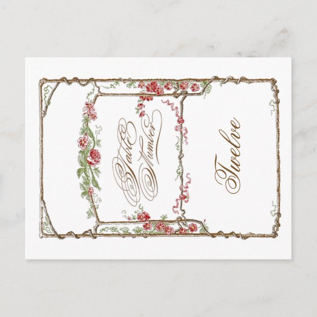 Letterpress Style Vintage Faux Bois Trellis - Red Postcard (Front)