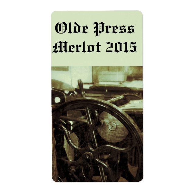 Letterpress view wine label (Front)