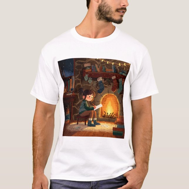 Letters by the Fire – A Quiet Holiday Moment T-Shirt (Front)