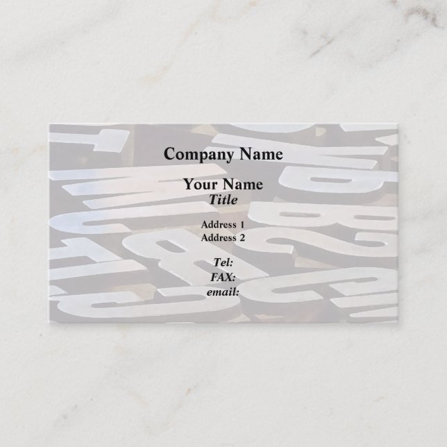 Letters for Typesetting Business Card (Front)