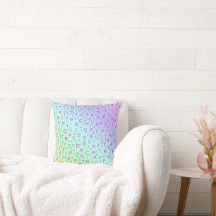 letters from coloured shiny cushion