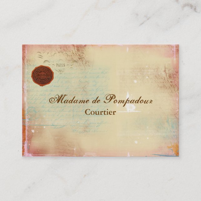 Letters from Paris Elegant Script Business Cards (Front)