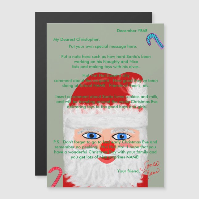 Letters from Santa Claus Candy Canes (Front/Back)