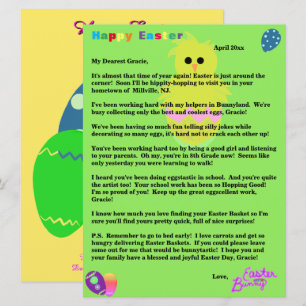 Letters from the Easter Bunny Pink Chick Egg Holiday Card