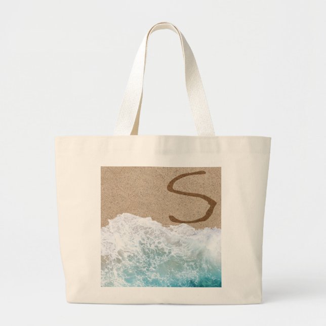 LETTERS IN THE SAND S LARGE TOTE BAG (Front)