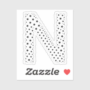 LETTERS MADE OF BLACK STARS