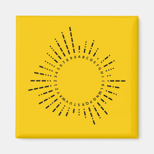 Letters & Numbers in Morse Code – Chart Yellow Magnet