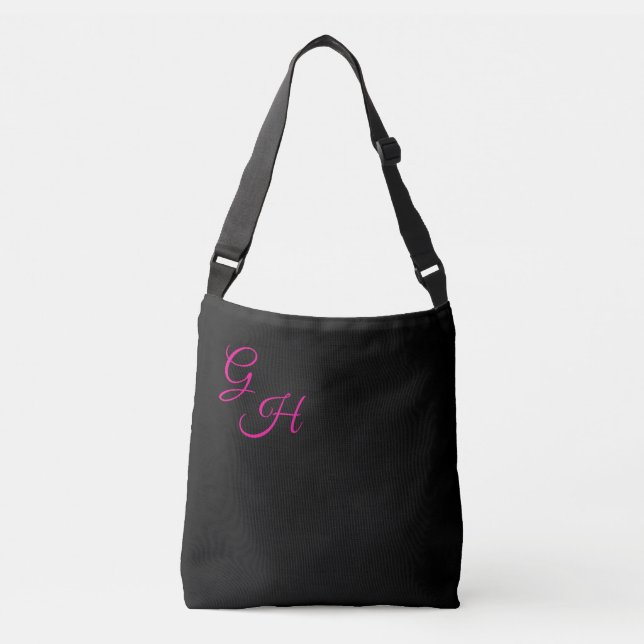 Letters of Grace - Black & Hot Pink: Crossbody Bag (Front)