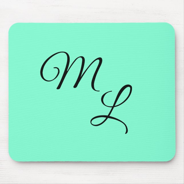 Letters of Grace:  Black on Mint Green Mouse Pad (Front)