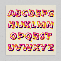 Letters of the Alphabet Retro Cool Literacy Poster