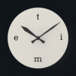 Letters of TIME Round Clock<br><div class="desc">time</div>